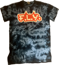 Load image into Gallery viewer, FLY TYE DYE T-SHIRT BLACK/BLUE WITH RED
